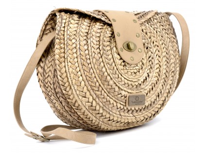 BOLSO SOLAPA REDONDO GRANDE CAMEL